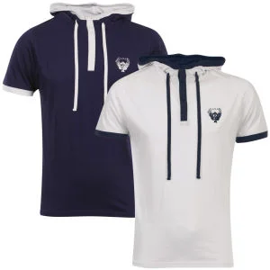 Ringspun Men's 2-Pack Hooded T-Shirts - White/Navy - S - White/Navy Image 1