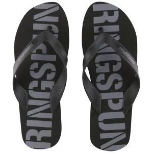 Ringspun Men's Glen Flip Flops - Black/Grey - 6-7 - Black/Grey Image 1