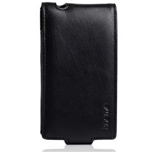 Knomo Black Leather iPhone 4 Flip Case Image 1