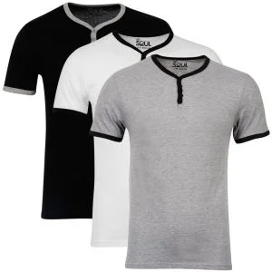 55 Soul Men's 3-Pack Blade T-Shirts - Black/White/Grey - S Image 1