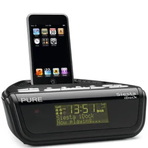Pure Siesta iDock DAB Clock Radio - Black Image 1