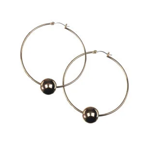 French Connection Ball Drop Hoop Earrings Image 1