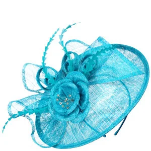 Beth Morgan Diamante Flower Disc Fascinator Hairband - Jade Image 1