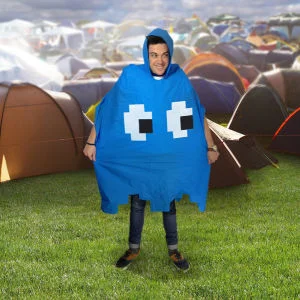Retro Arcade Poncho Blue Image 1