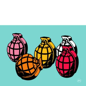 5 Grenades A3 Unlimited Johnny Cotter Print Image 1