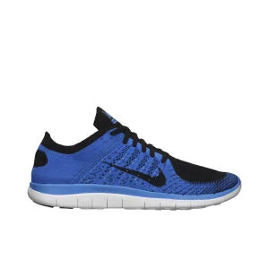 Nike Men's Free 4.0 Flyknit Natural Running Shoes - Blue/Black - 8 - Black/Blue Image 1