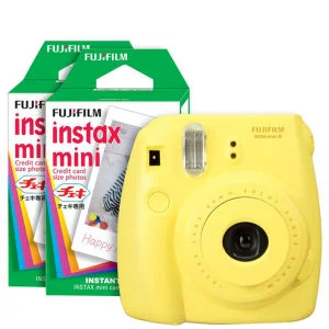 Fujifilm Instax Mini 8 Instant Photo Camera Bundle with 40 Photo Film Pack - Yellow Image 1