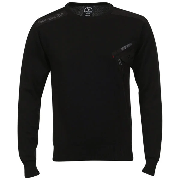 Benzini Men's Jackson Crew Neck Knit - Black - S - Black Image 1