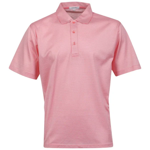Calvin Klein Men's 3 Button Golf Polo - Pink/White - S - pink/white Image 1