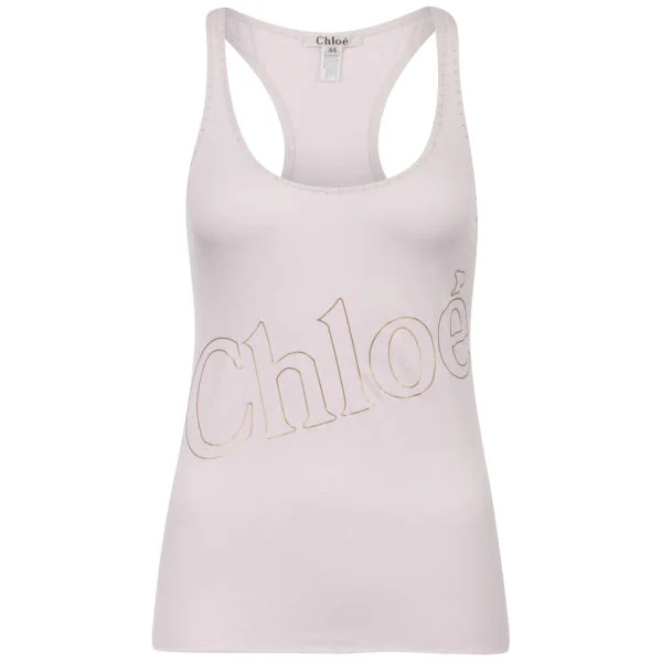Chloe Women's Gold Lettering Vest - Pink - 10 - Pink Image 1