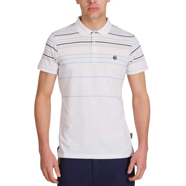 Mas-if Men's Native Stripe Polo-Shirt - White - S - White Image 1