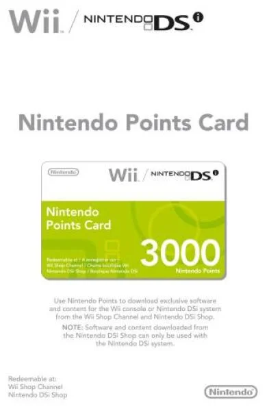 Nintendo Points Card 3000 Image 1