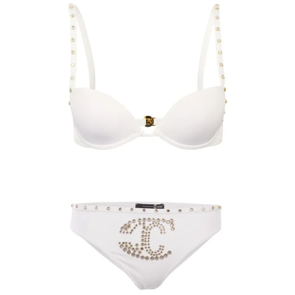 Just Cavalli Women's Stud Logo Bikini - White - 10 - White Image 1