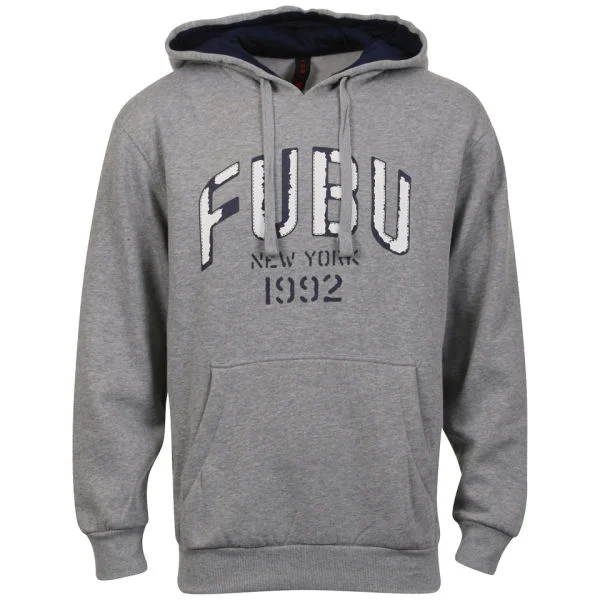 FUBU Men's 1992 New York Hoody - Grey - S - Grey Image 1