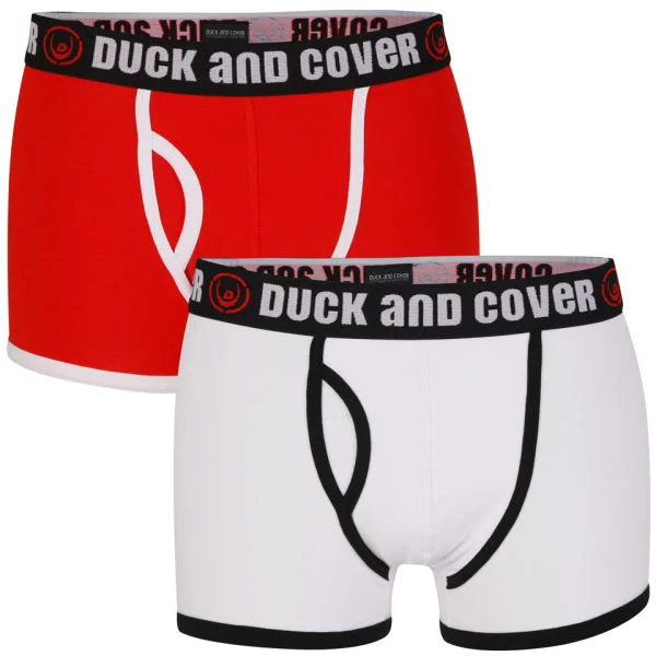 Duck and Cover Men's 2-Pack Boxer - Red/ White - S - Red/ White Image 1