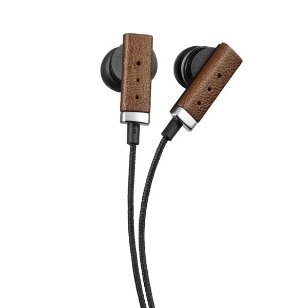 Pioneer SE-CL24-T Closed In-Ear Leather Belt Shaped Earphones - Brown Image 1