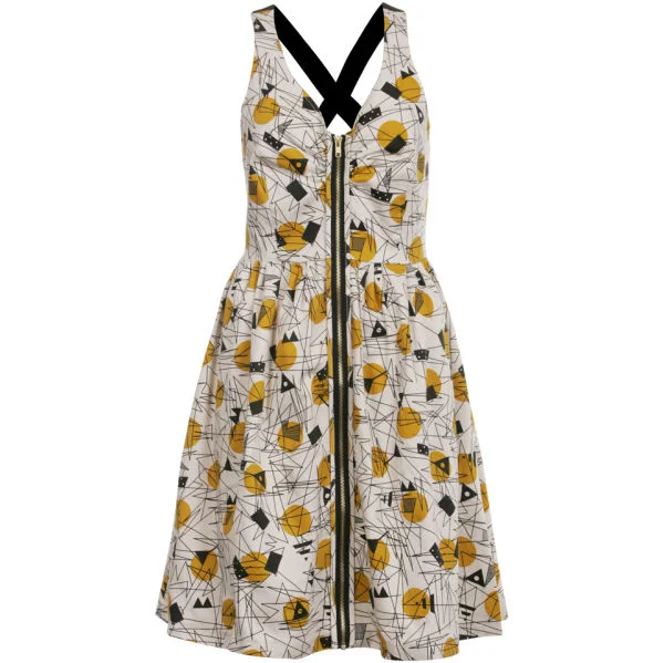Numph Women's Fiona Zip Dress - Marble Cream - XS - Cream Image 1