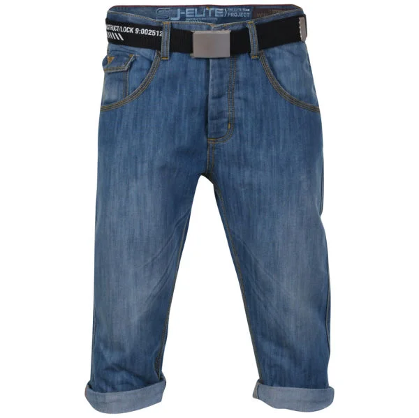 Smith & Jones Men's Belted Trip Denim Shorts - Lightwash - 28 waist - Lightwash Image 1