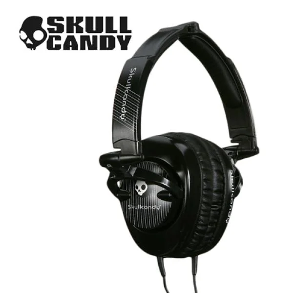 Skullcandy Skullcrushers Headphones (Black Pinstripe) Image 1