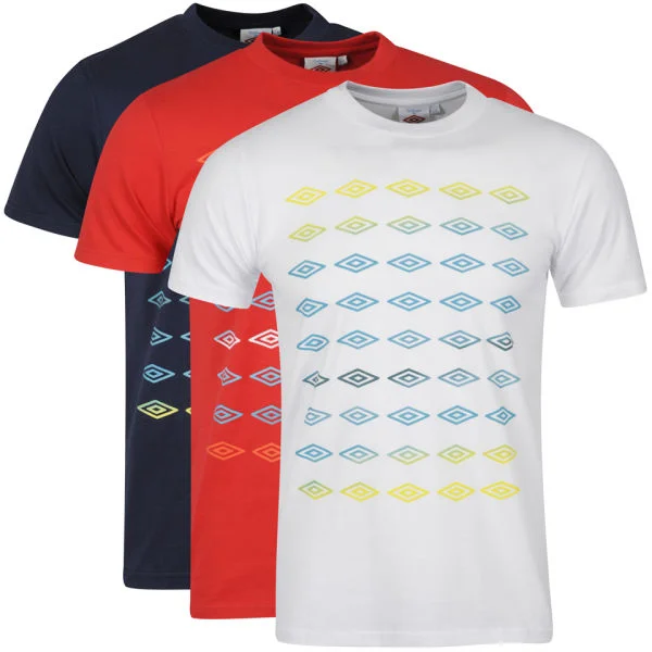 Umbro Men's 3-Pack T-Shirts - White / Red / Dark Navy - S - Multi Image 1