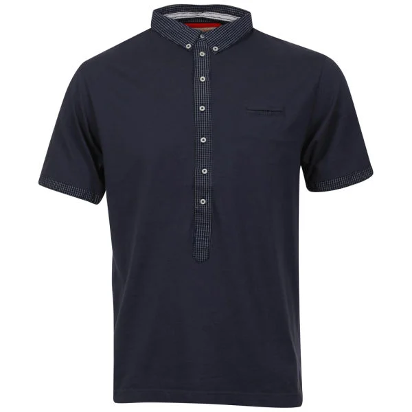 Brave Soul Men's Desha Polo with Contrast Placket - Deep Blue - S - Deep Blue Image 1