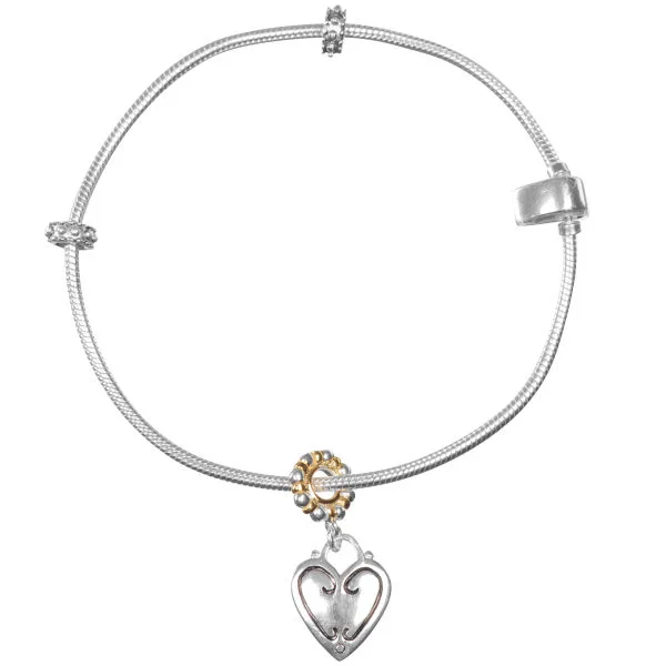 Amadora Sterling Silver Bracelet & Charm Set Image 1