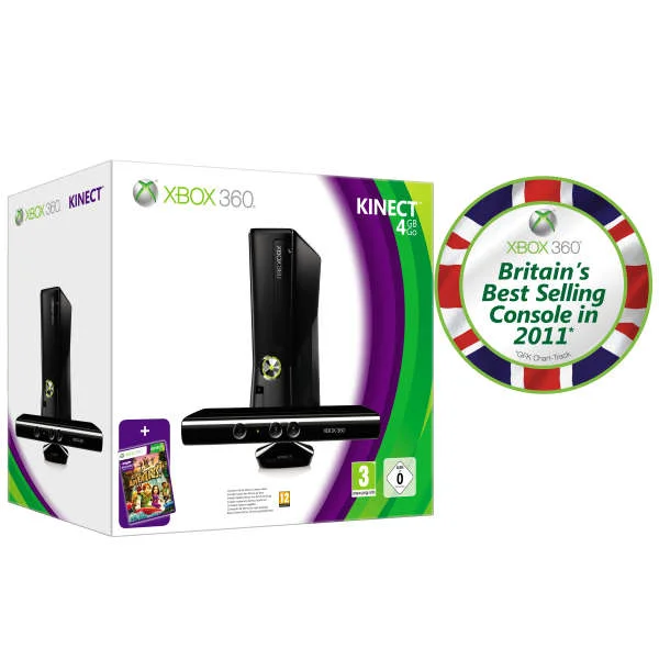 Xbox 360 Console Bundle: 4GB Memory, Kinect & Kinect: Adventures Image 1