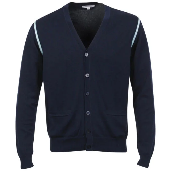Calvin Klein Golf Men'sV-Neck Knitted Long Sleeved Striped Top - Navy - S - Navy Image 1