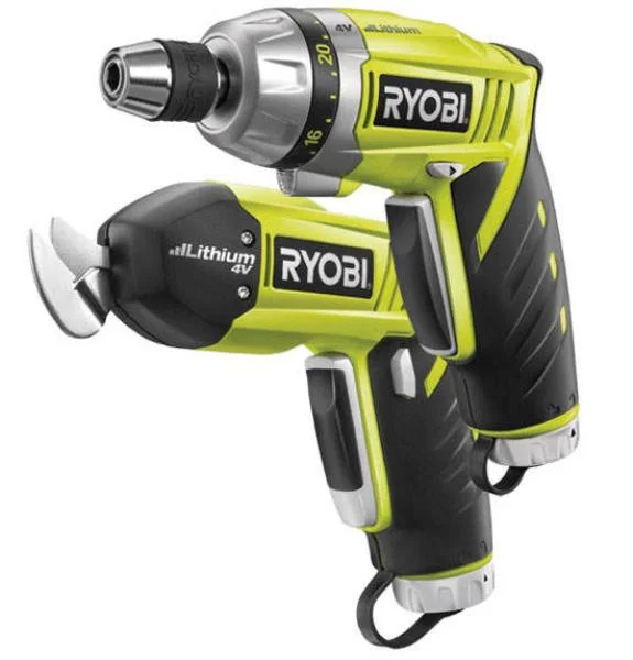 Ryobi Green 4V 2 Piece Screwdriver and Snipping Set Image 1