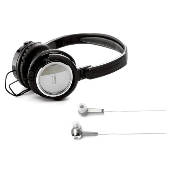 Lenco Headphone & Earphone Bundle - Silver Image 1