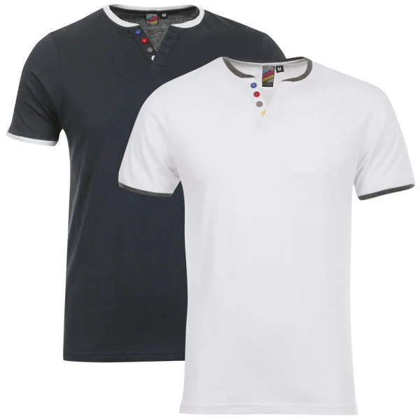 Done & Dusted 2 Pack Samson T-Shirts - Blue/White - S - Blue/White Image 1