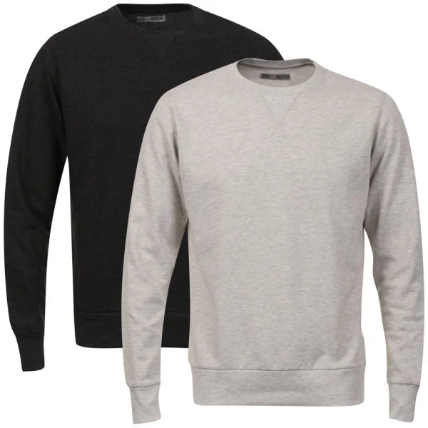 Brave Soul Men's 2-Pack Jones Sweat - Charcoal Marl/Oatmeal Marl - S - Charmarl/Oatmeal Marl Image 1