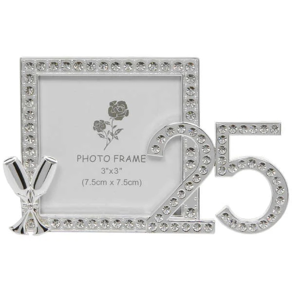 25th Anniversary Diamante Frame (3x3) Image 1