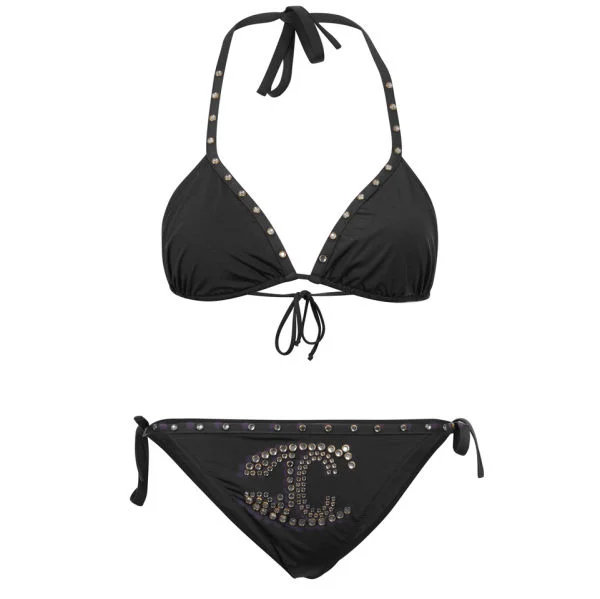 Just Cavalli Women's Stud Logo Bikini - Black - XS - Black Image 1