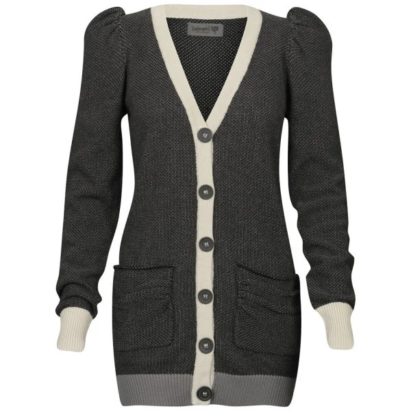 nümph Womens Bobble Textured Cardigan - Black - XS - Black Image 1