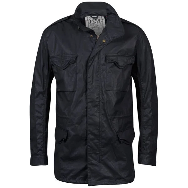 French Connection Men's Waxed Wolve Jacket - Darkest Blue - S - Blue Image 1
