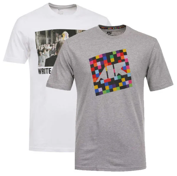 Nike Men's 2-Pack Rooney and Hot Block Air Tees - White/Grey - S - White/Grey Image 1