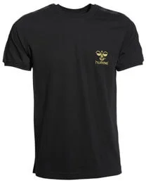 Hummel Davenport T-Shirt - Black/Gold - S - Black Image 1