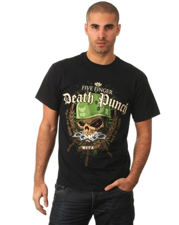 Five Finger Death Punch Men's Army T-Shirt - Black - S - Black Image 1