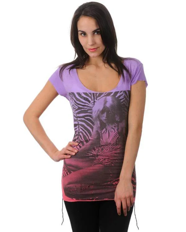 House Of The Gods - Woman's Debbie Harry T-Shirt - Violet - Red - XS - Red Image 1