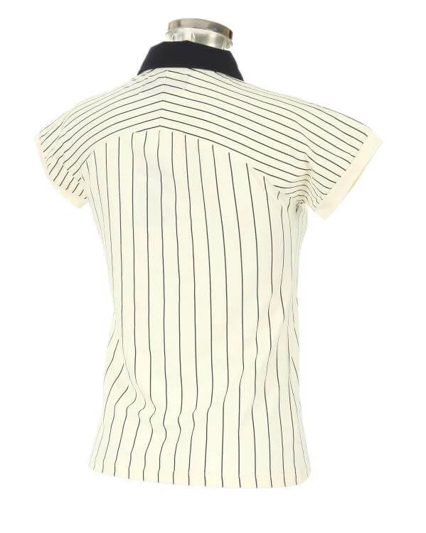 FILA Vintage Women's BB Short Sleeve Striped Polo T-Shirt - Peacoat - XS - Blue Image 1