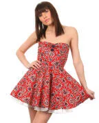 Mina Women's Paisley Day Dress - Red - S - Red Image 1