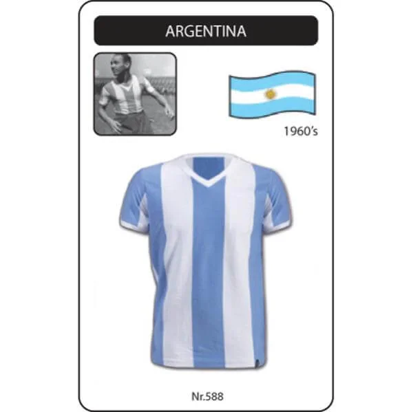 Argentina 1960's Short Sleeve Retro Football Shirt - S - Sky Blue Image 1