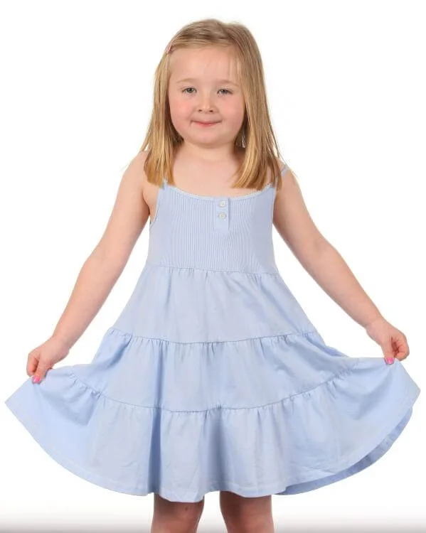 Polo Ralph Lauren Girls Babydoll Dress - Light Blue - 2 - Blue Image 1