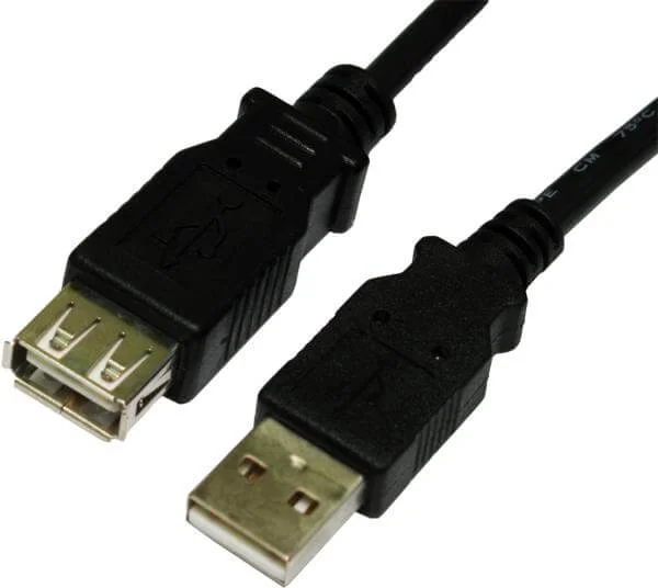 BEST 1m USB 2.0 A Male - A Female - Black (USB2-021K) Image 1