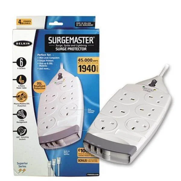 Belkin 6 Outlet SurgeMaster Superior Series with Telephone Protection Image 1