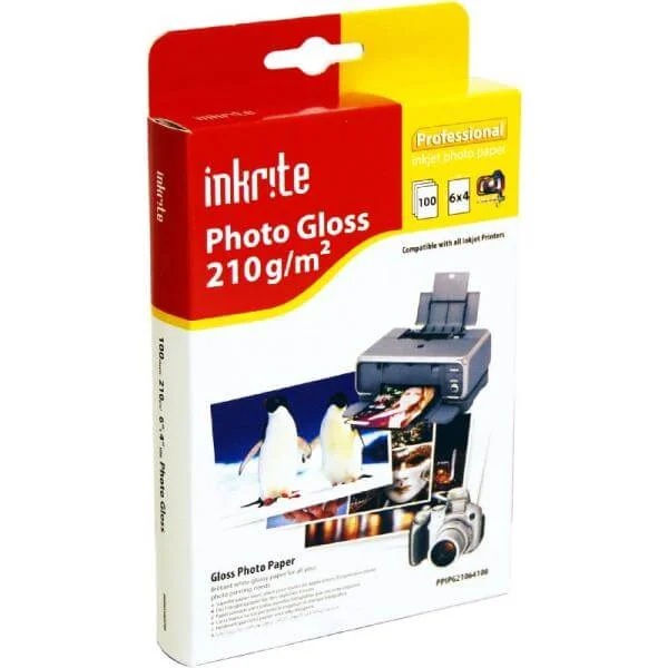 Inkrite PhotoPlus Professional Paper Photo Gloss 210gsm 6x4 (100 sheets) Image 1