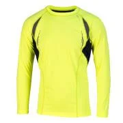 RonHill Vizion L/S Crew Running T-Shirt - Black/Fluorescent - S Image 1