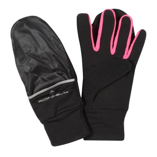 RonHill Switch Running Gloves - Black/Pink - S - Black Image 1