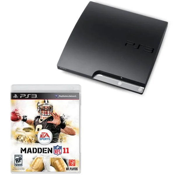 Playstation 3 PS3 Slim 120GB Console: Bundle (Includes Madden NFL 11 & 2M HDMI Cable) Image 1